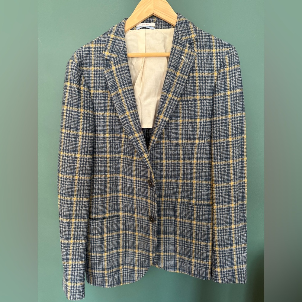 Gant Blue and Yellow Plaid Blazer